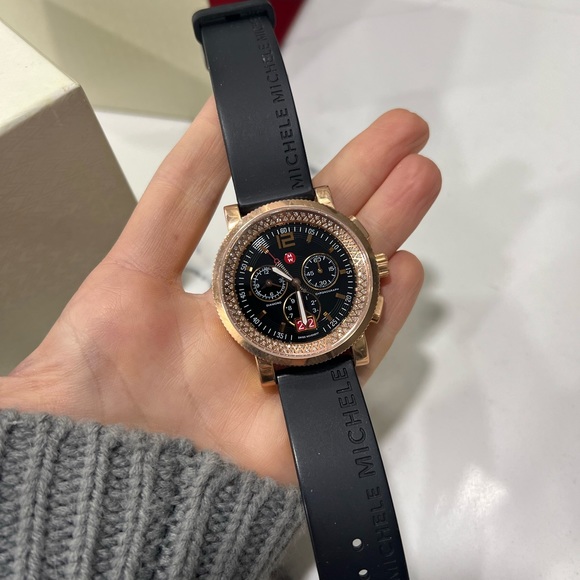 **RARE** Michele Rosegold Watch with diamonds - Picture 13 of 14